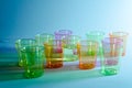 Multicoloured Plastic Shot Containers / Glasses