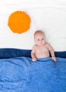 Studio photos of newborn child for summer scenery Royalty Free Stock Photo