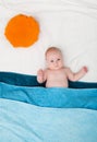 Studio photos of newborn child for summer scenery Royalty Free Stock Photo