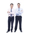 Studio portrait of asian and caucasian businessmen