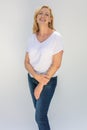 Studio Portrait of Attractive Middle Aged Woman Royalty Free Stock Photo