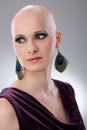 Studio portrait of bald woman Royalty Free Stock Photo