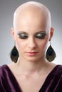 Studio portrait of bald woman Royalty Free Stock Photo