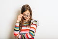 Studio portrait of beautiful young girl Royalty Free Stock Photo