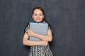 Portrait of cheerful girl ready to start office work Royalty Free Stock Photo