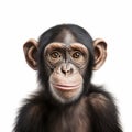 Chimpanzee Baby Faces Portrait: Realistic Painted Still Lifes And Satirical Caricatures Royalty Free Stock Photo