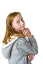 Studio portrait of eleven-year-old attractive girl Royalty Free Stock Photo