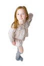 Studio portrait of eleven-year-old attractive girl Royalty Free Stock Photo