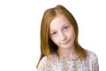 Studio portrait of eleven-year-old attractive girl Royalty Free Stock Photo