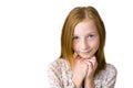 Studio portrait of eleven-year-old attractive girl Royalty Free Stock Photo