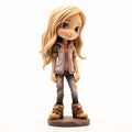 Detailed Blonded Girl Figurine With Jeans And Sneakers