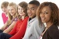 Studio Portrait Of Five Teenage Friends Standing I