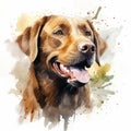 Watercolor Labrador Retriever Painting On White Background Royalty Free Stock Photo