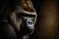 Studio portrait of gorilla, creative digital illustration, animals, wildlife Royalty Free Stock Photo