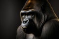 Studio portrait of gorilla, digital illustration artwork, animals, wildlife