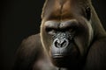 Studio portrait of gorilla, digital illustration painting, animals, wildlife Royalty Free Stock Photo