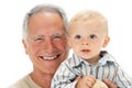 Studio Portrait Of Grandfather Holding Grandson Royalty Free Stock Photo