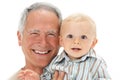 Studio Portrait Of Grandfather Holding Grandson Royalty Free Stock Photo