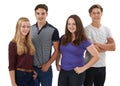 Studio Portrait Of Group Of Teenage Friends Standing Against White Background Royalty Free Stock Photo