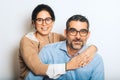 Studio portrait of happy couple Royalty Free Stock Photo