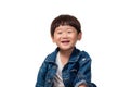 Studio portrait of a happy East Asian male child