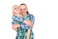 Studio portrait of a happy smiling couple. Royalty Free Stock Photo