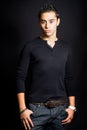 Studio portrait of masculine young man Royalty Free Stock Photo