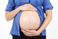 Pregnant woman touching her belly Royalty Free Stock Photo