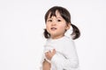 Studio portrait shot of 3-year-old Asian baby - isolated Royalty Free Stock Photo