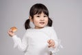 Studio portrait shot of 3-year-old Asian baby - isolated Royalty Free Stock Photo