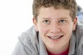 Studio Portrait of Smiling Teenage Boy Royalty Free Stock Photo