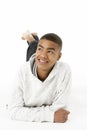 Studio Portrait Of Smiling Teenage Boy Royalty Free Stock Photo