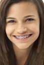 Studio Portrait of Smiling Teenage Girl Royalty Free Stock Photo