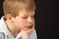 Studio Portrait Of Thoughtful Young Boy Royalty Free Stock Photo