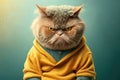 portrait of a very angry furious cat concept of Animal behavior and Emotions, created with Generative AI technology Royalty Free Stock Photo