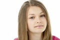 Studio Portrait of Worried Teenage Girl