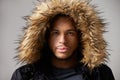 Studio Portrait Of Young Man Wearing Winter Coat Royalty Free Stock Photo