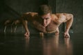 Studio portrait young men bodybuilder athlete Royalty Free Stock Photo