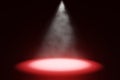 Studio room background with red spotlight focus, dark gray background smoke with spotlights illuminating or concert stage 3d Royalty Free Stock Photo