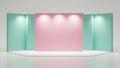 Studio Setup with Pink Backdrop and Green Panels Royalty Free Stock Photo