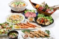 Group shot of asian food dishes