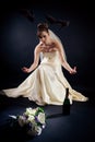 Studio Shot of a Beautiful Bride Royalty Free Stock Photo