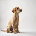 Studio shot of a beautiful purebred golden labrador retriever puppy sitting Royalty Free Stock Photo