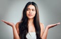 Why do I like long hair Because I can switch it up. Studio shot of a beautiful young woman with half curled hair and Royalty Free Stock Photo