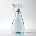 Studio Shot of Blue Plastic Spray Bottle with White Nozzle on White Background Royalty Free Stock Photo