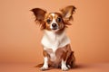 Studio shot capturing dog on vibrant backdrop