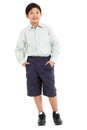 Studio Shot Of Chinese Boy In School Uniform Royalty Free Stock Photo
