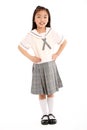 Studio Shot Of Chinese Girl In School Uniform