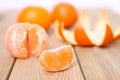 Citrus tankan against wooden background