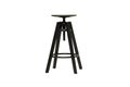 Studio shot of classic black tall wooden barstool standing on white Royalty Free Stock Photo